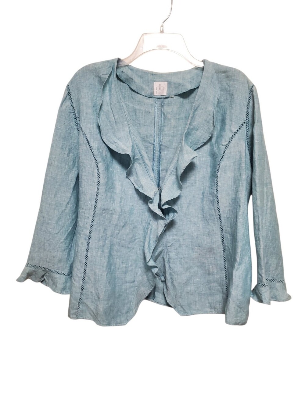 100% Linen Top Boho Romantic Ruffles DB Life